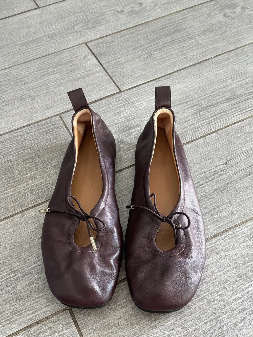 ALOHAS Rosalind Brushed Brown Leather Ballet Flats Size 41EU/10US - Picture 8 of 13